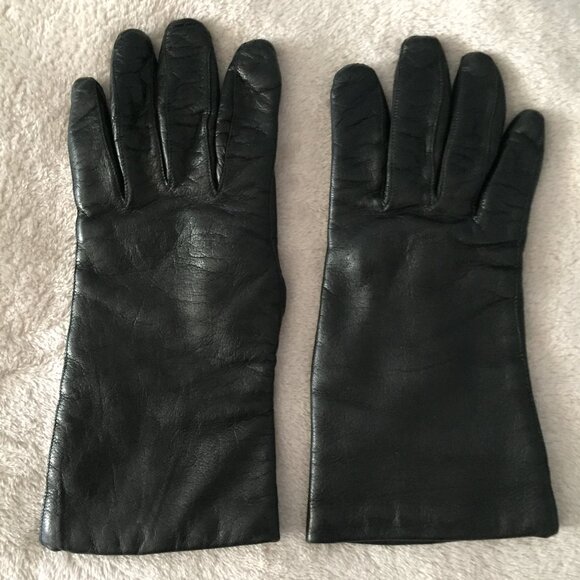 Black Capeskin leather gloves sz 7.5 - Picture 1 of 7